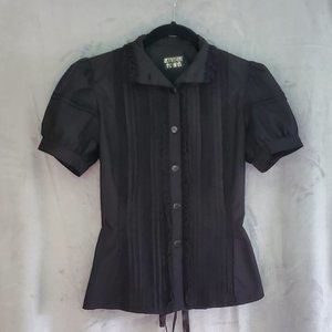 Black Retroscope Fashions Cotton Princess Lolita Blouse Fanplus Friend XS